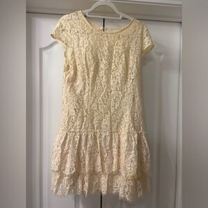 LOFT by Ann Taylor Cream Lace Mini Dress